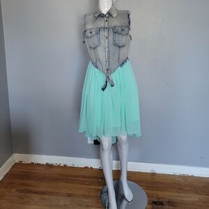 Do & Be Denim Chiffon Dress, BNWT, Size M